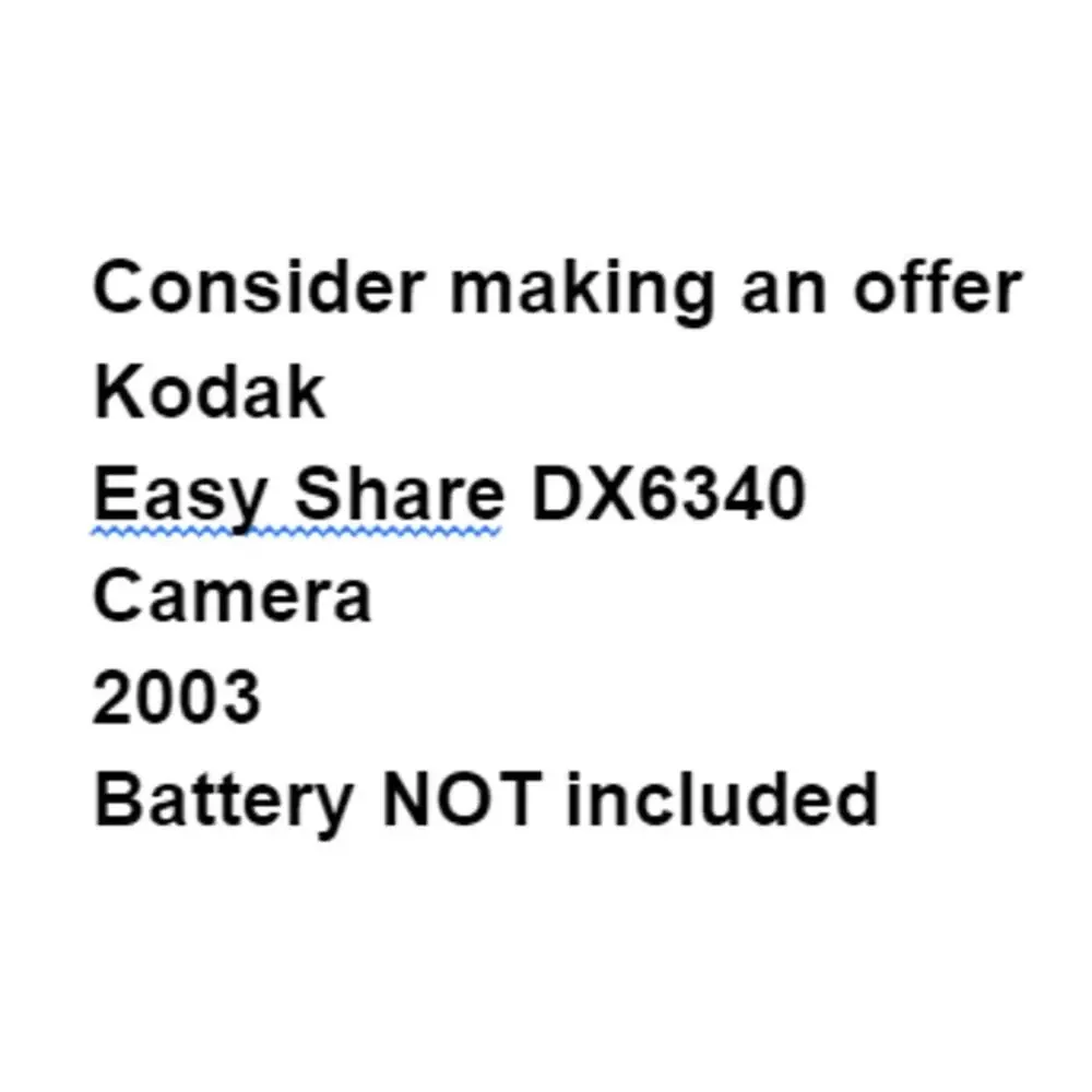 Kodak Easy Share DX6340 Film Camera Zoom Digital 2003 Tested Disc Manual